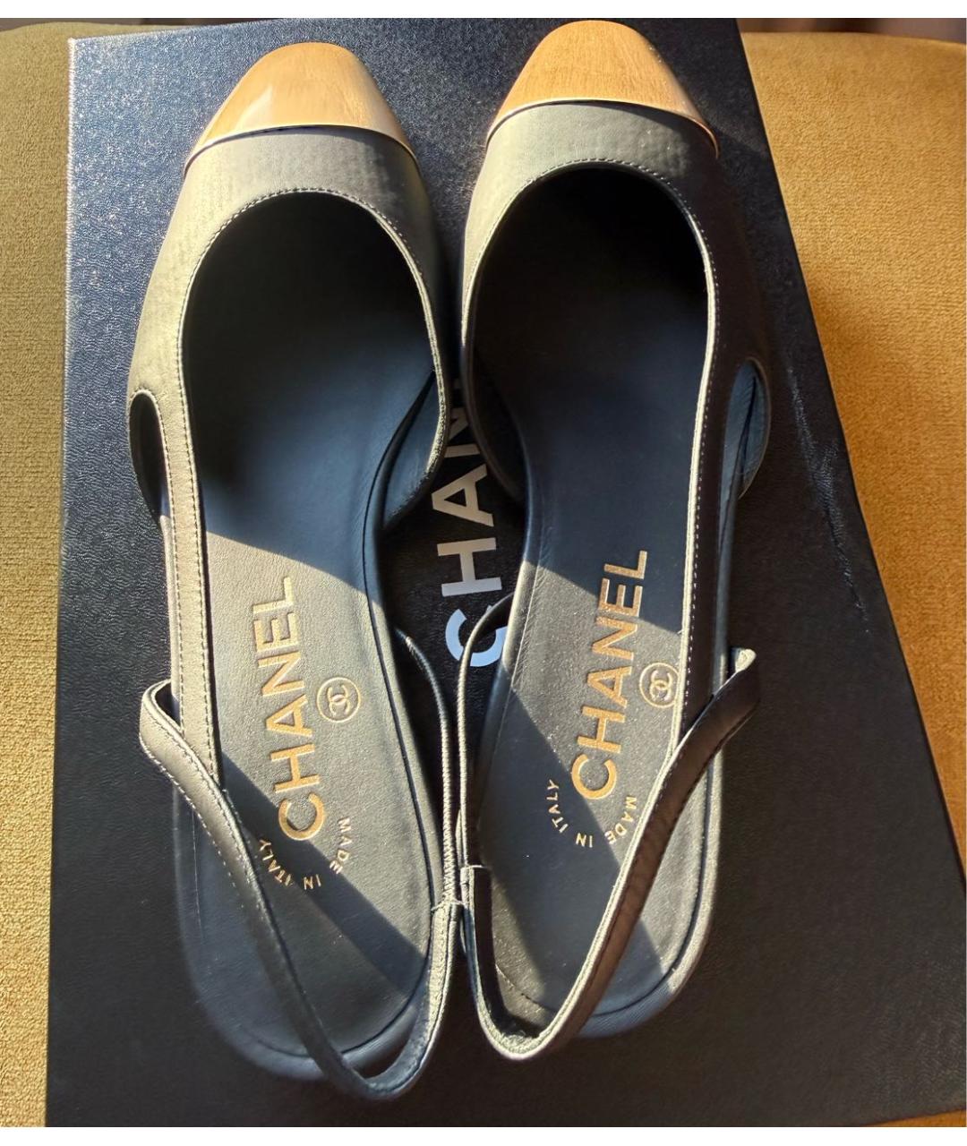 CHANEL Черные кожаные туфли, фото 3