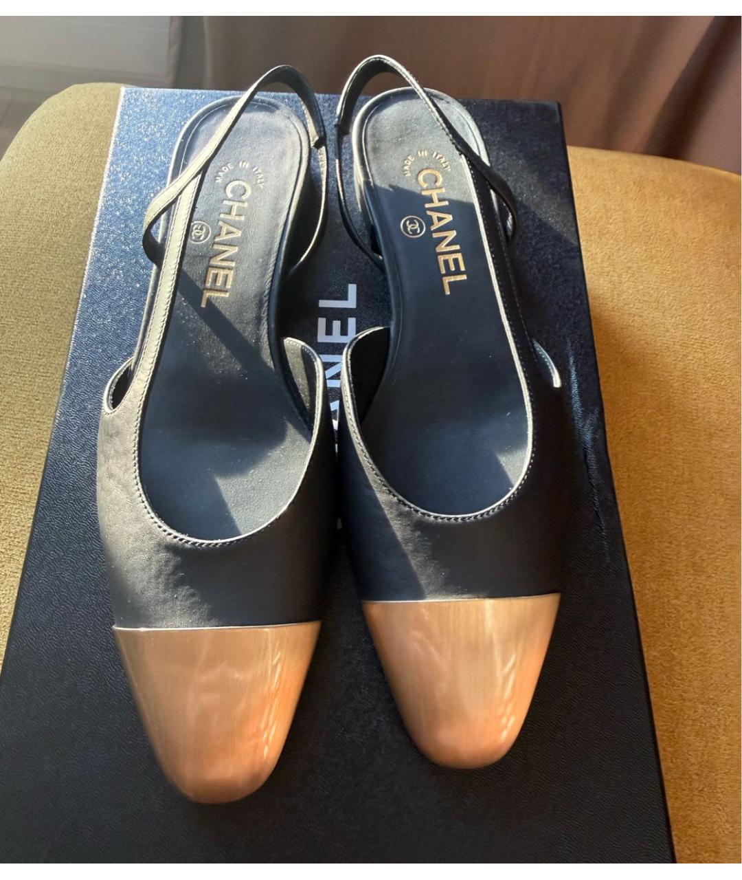 CHANEL Черные кожаные туфли, фото 2