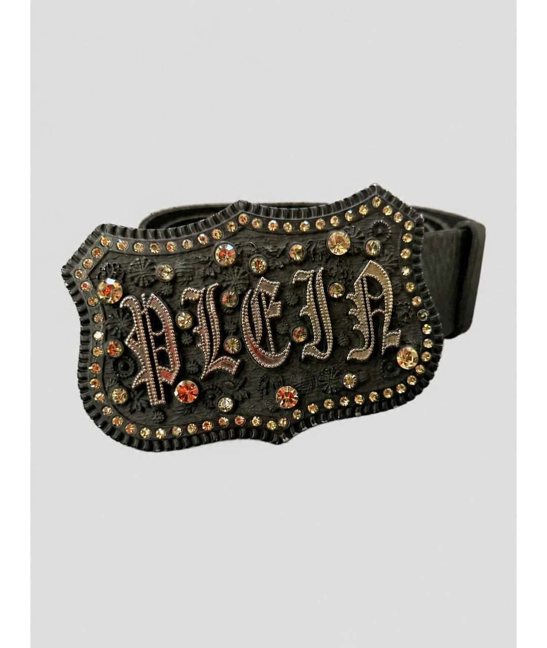 PHILIPP PLEIN Черный кожаный ремень, фото 9
