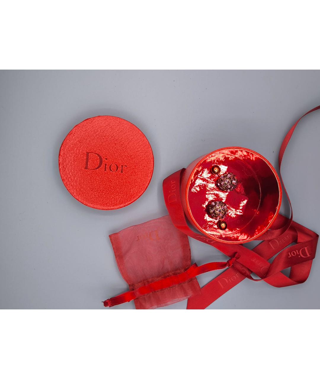 CHRISTIAN DIOR Розовые металлические серьги, фото 6
