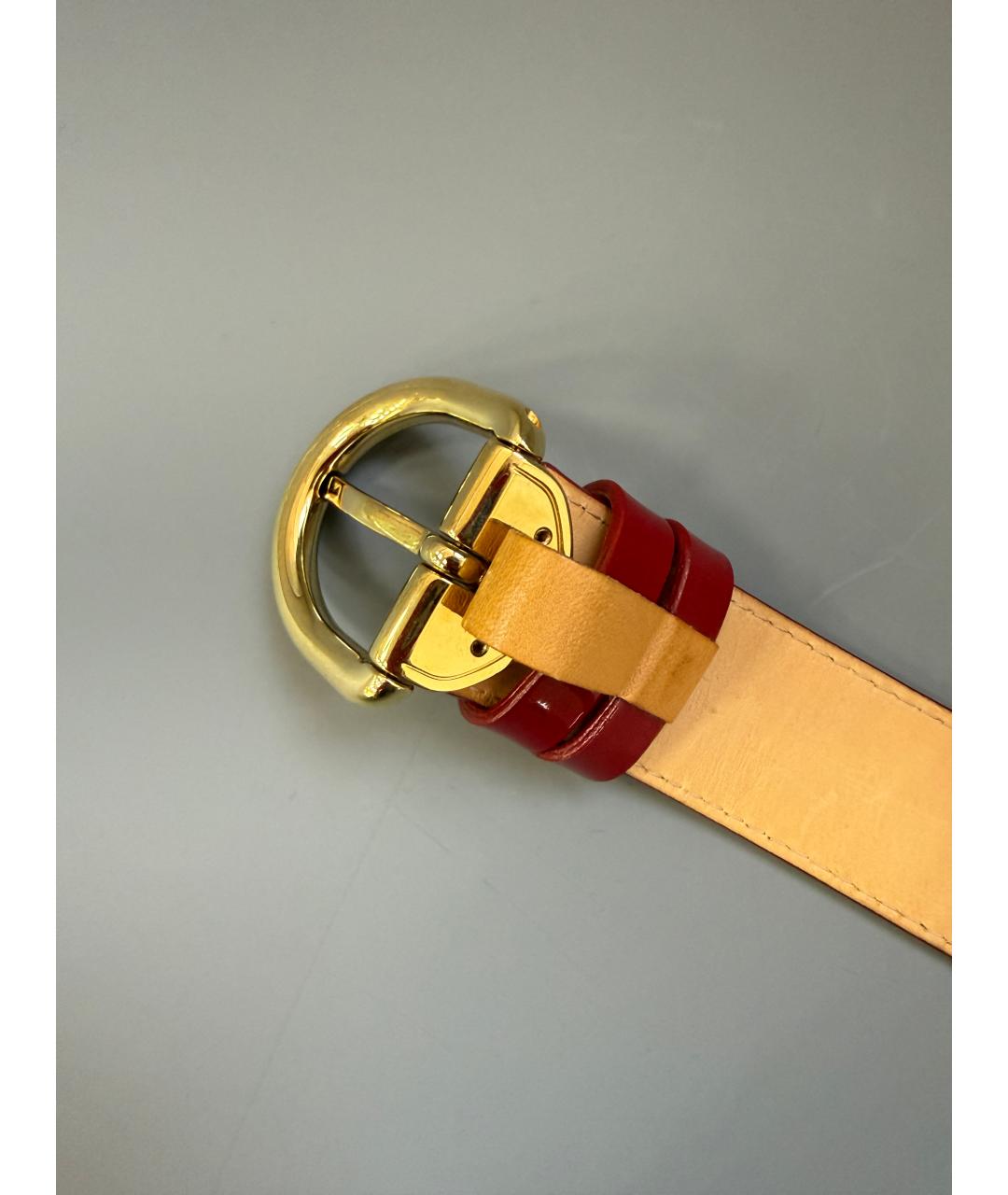 LOUIS VUITTON Красный ремень из лакированной кожи, фото 3