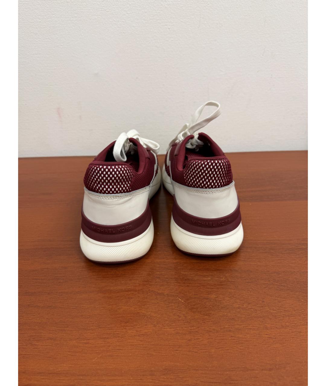 MICHAEL KORS Бордовые низкие кроссовки / кеды, фото 3