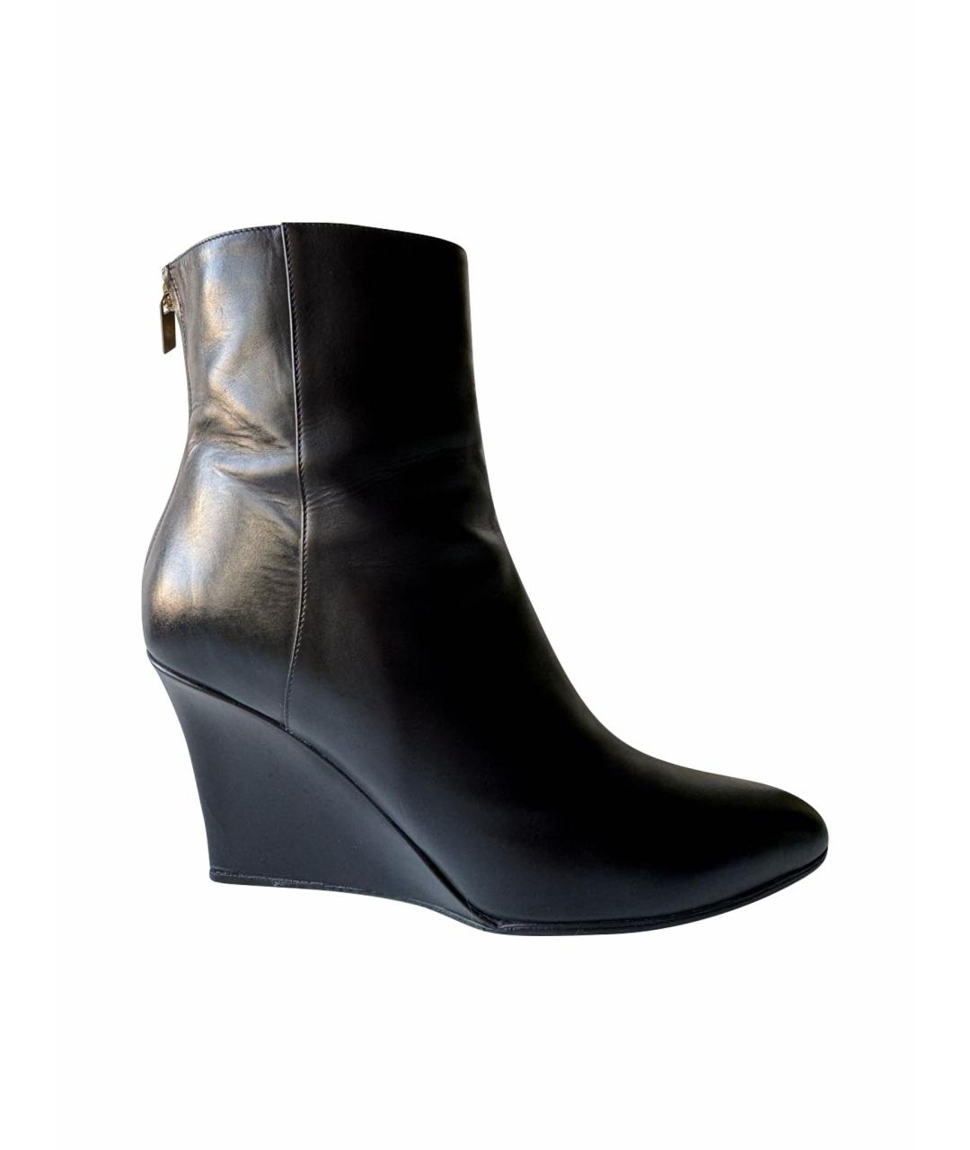 JIMMY CHOO Черные кожаные ботильоны, фото 1