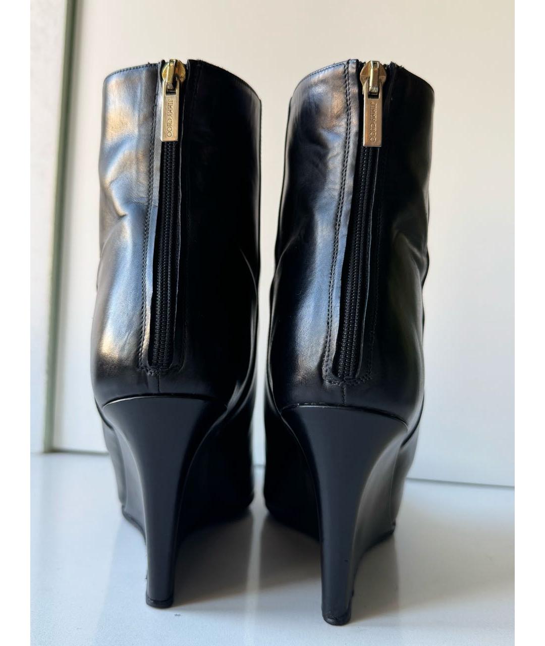 JIMMY CHOO Черные кожаные ботильоны, фото 4