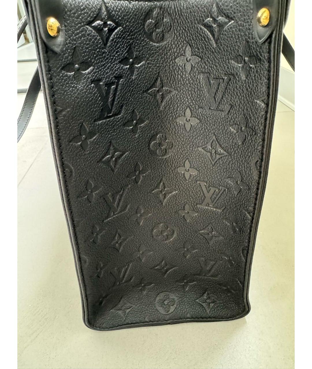 LOUIS VUITTON Черная кожаная сумка тоут, фото 2