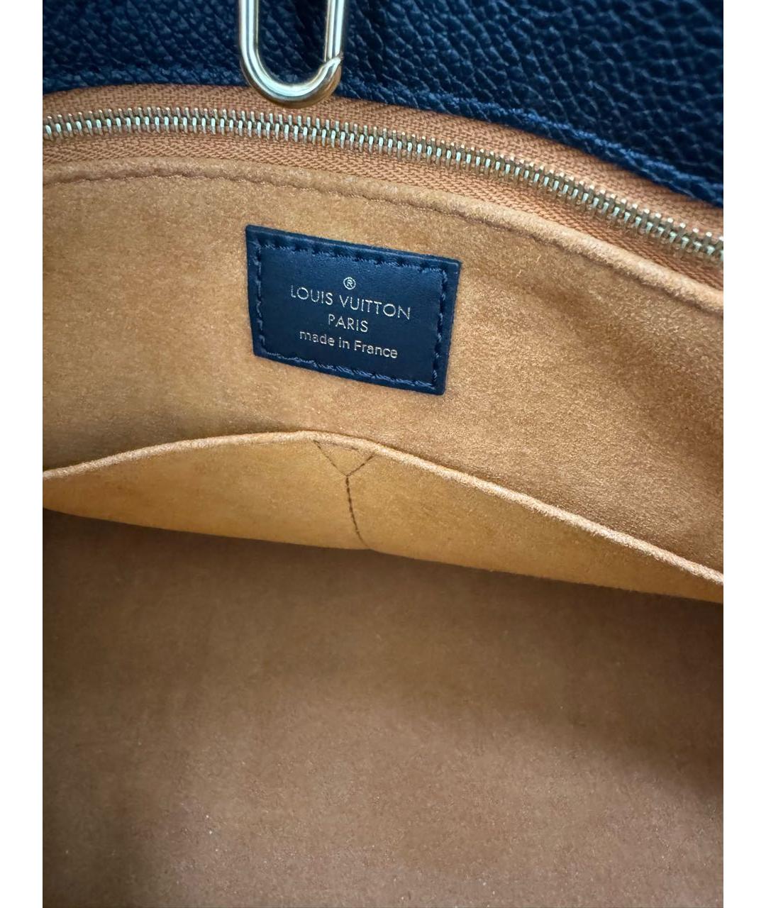 LOUIS VUITTON Черная кожаная сумка тоут, фото 5