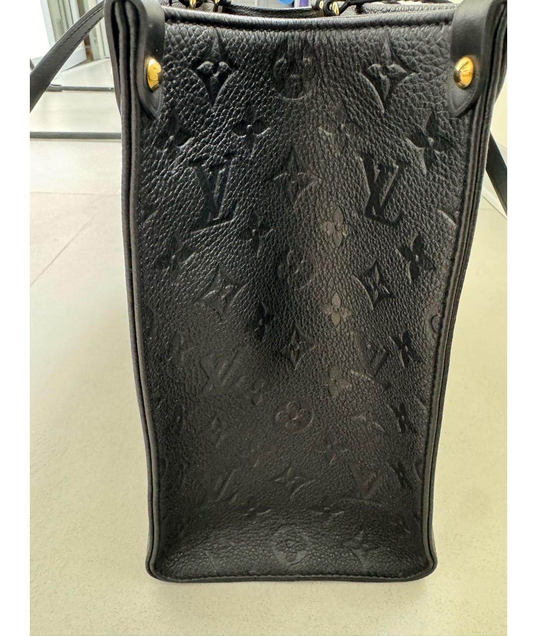 LOUIS VUITTON Черная кожаная сумка тоут, фото 6
