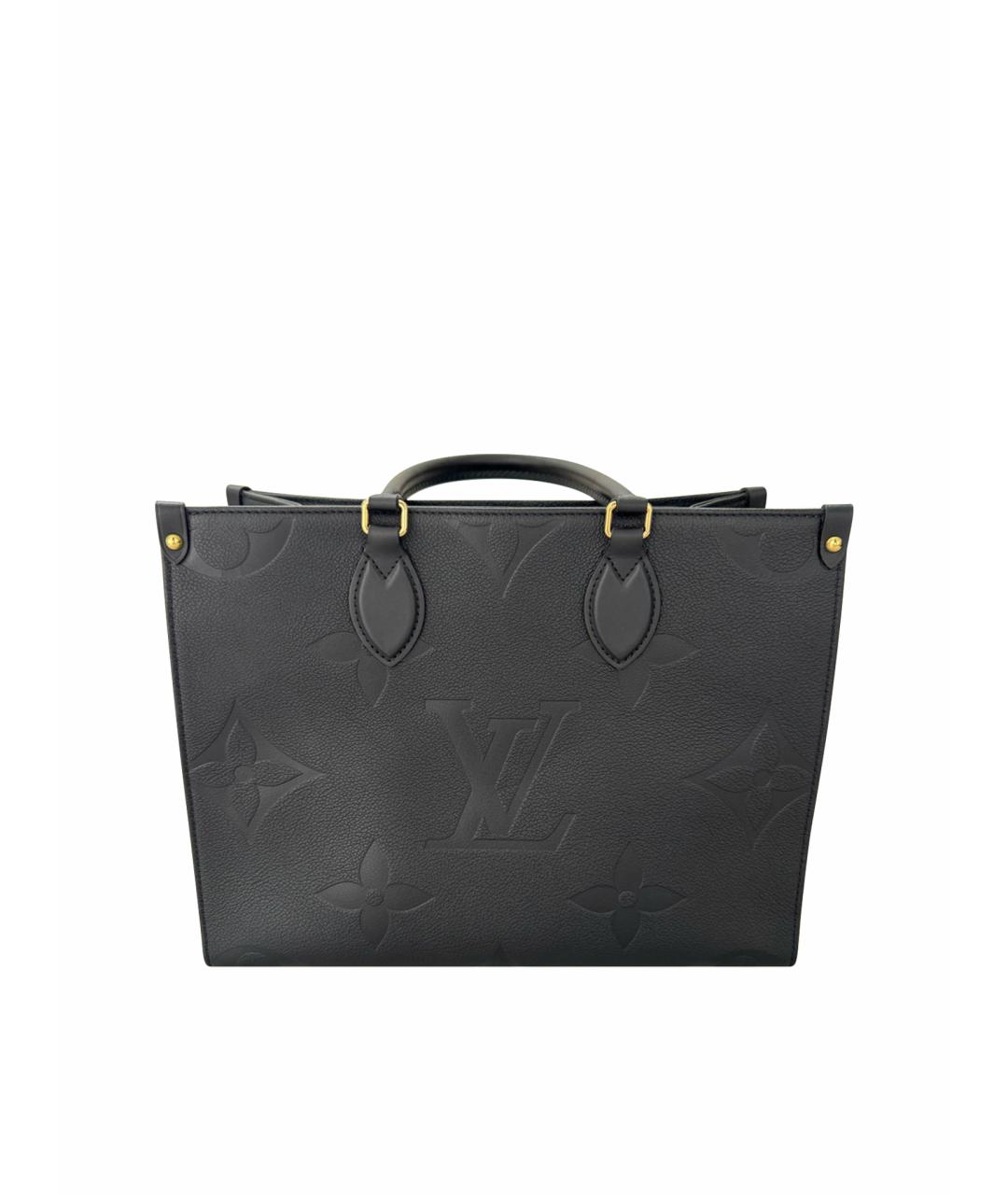 LOUIS VUITTON Черная кожаная сумка тоут, фото 1