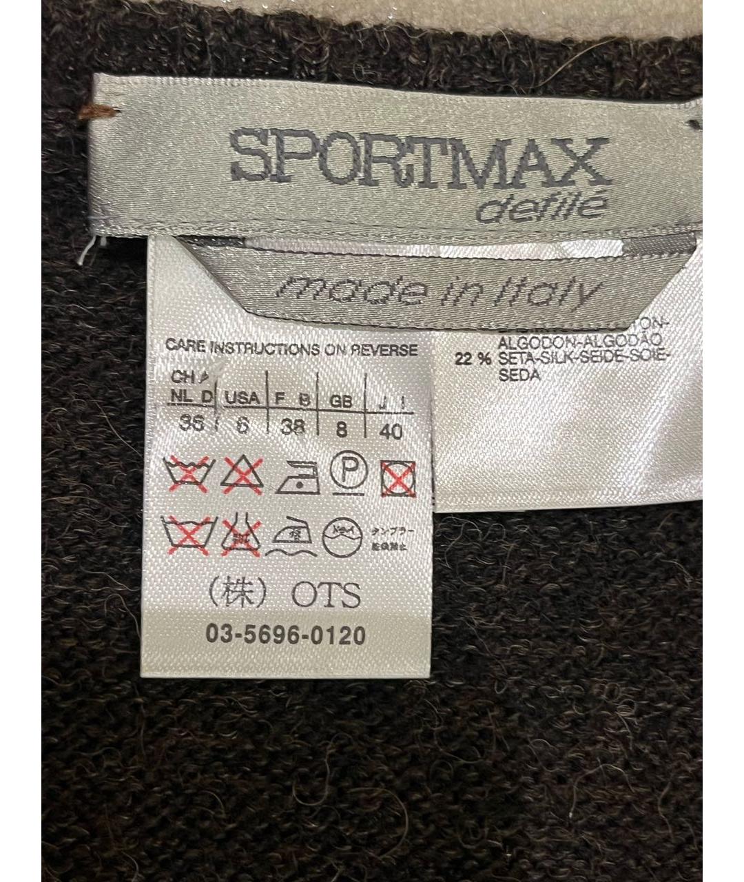 SPORTMAX Коричневое шелковое повседневное платье, фото 3