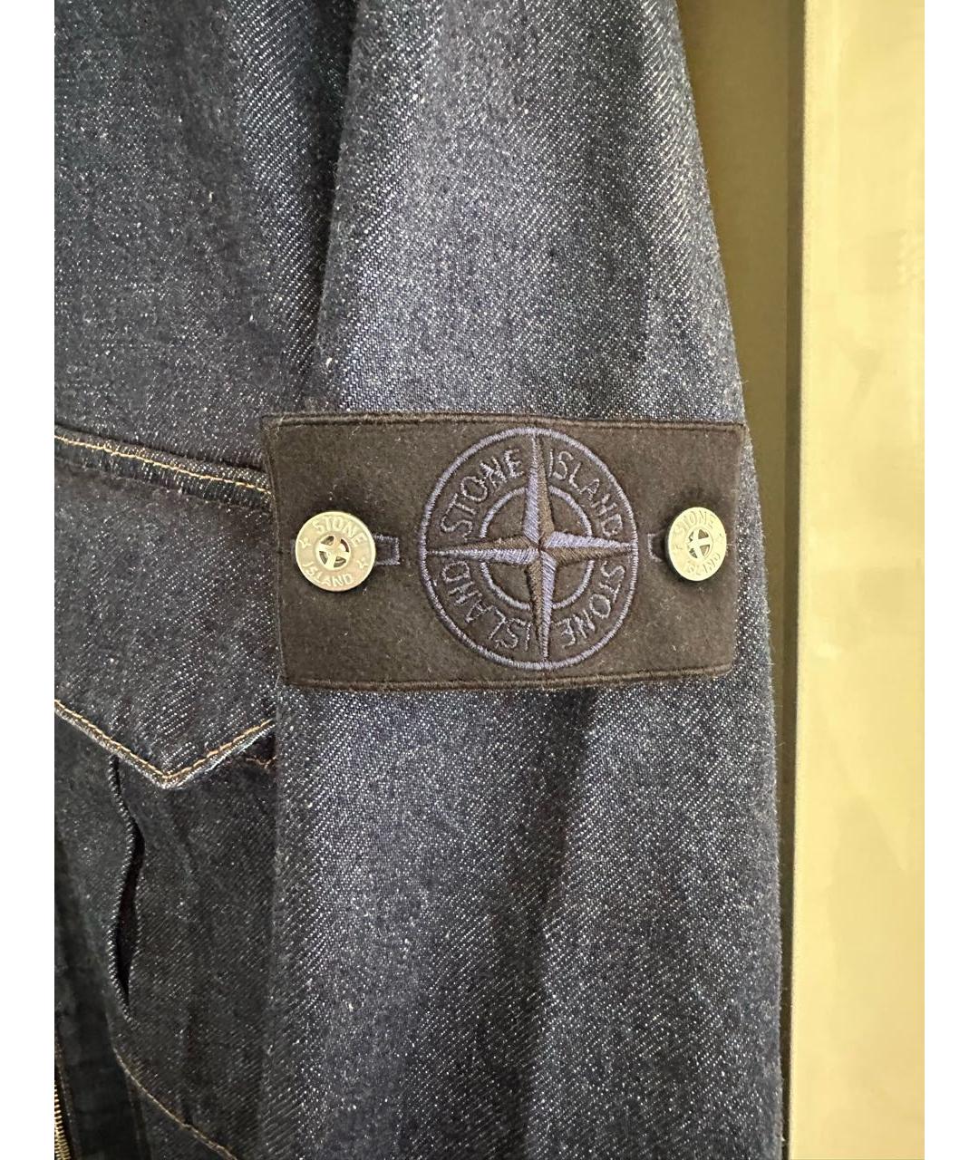 STONE ISLAND Темно-синяя деним куртка, фото 3