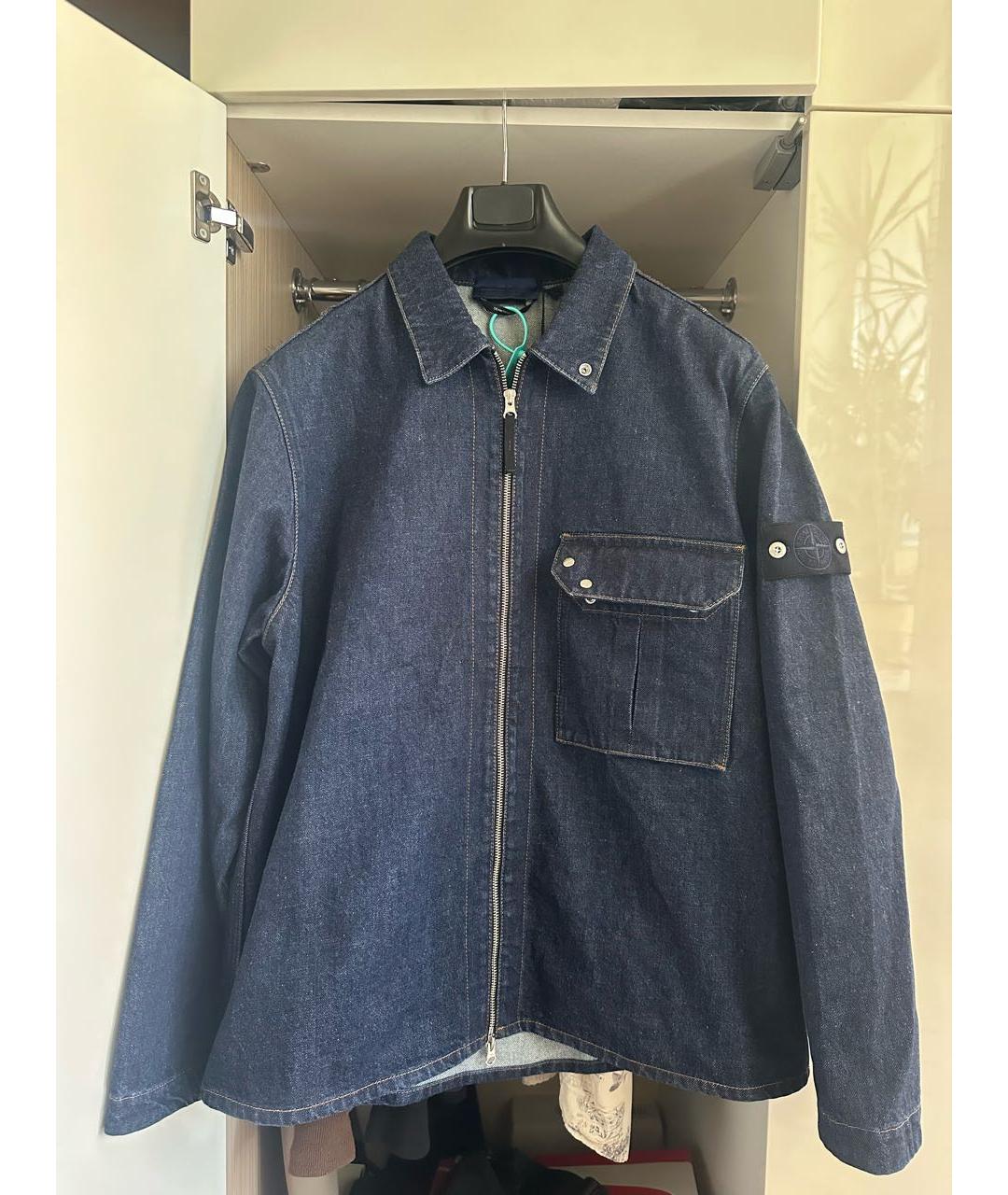 STONE ISLAND Темно-синяя деним куртка, фото 5