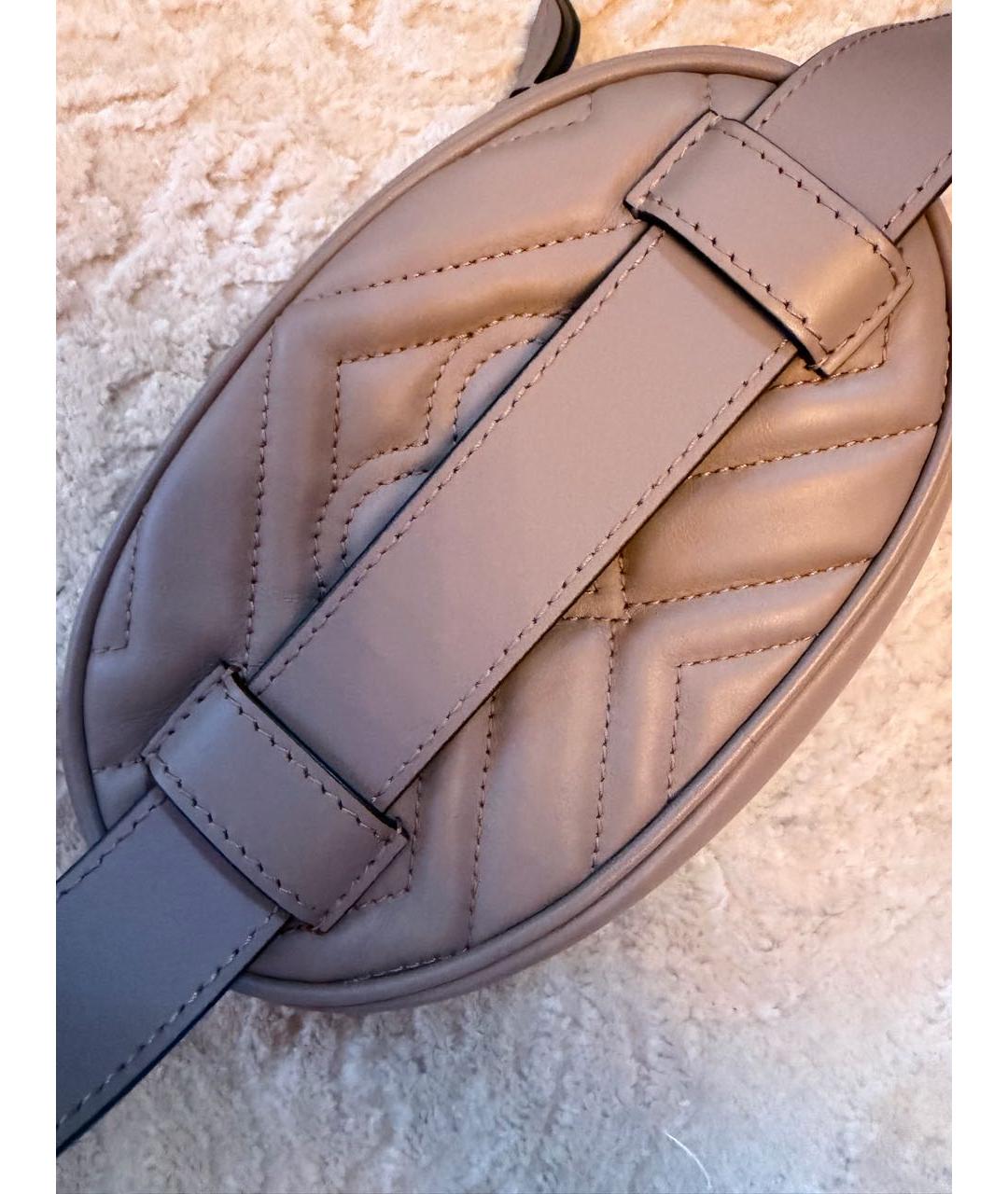 GUCCI Бежевая кожаная поясная сумка, фото 3