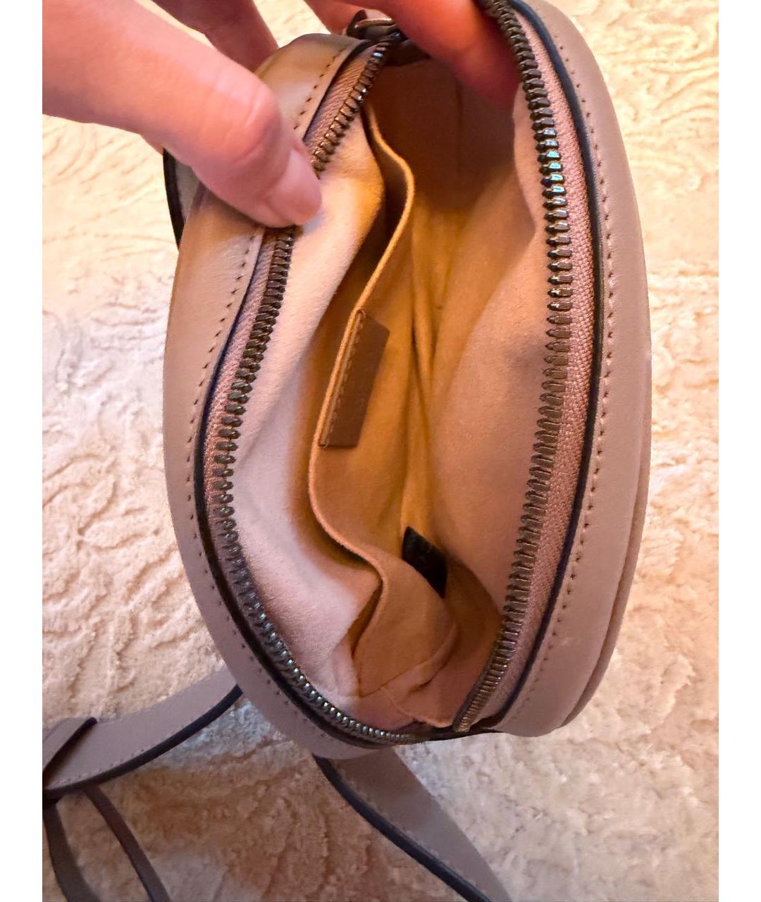 GUCCI Бежевая кожаная поясная сумка, фото 5