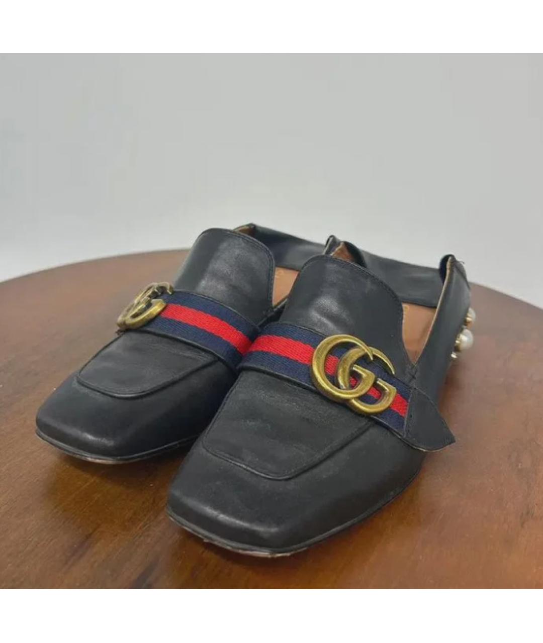 GUCCI Черные кожаные лоферы, фото 3