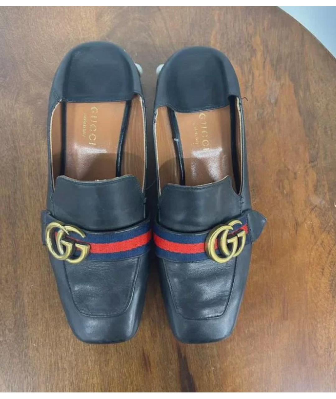 GUCCI Черные кожаные лоферы, фото 2