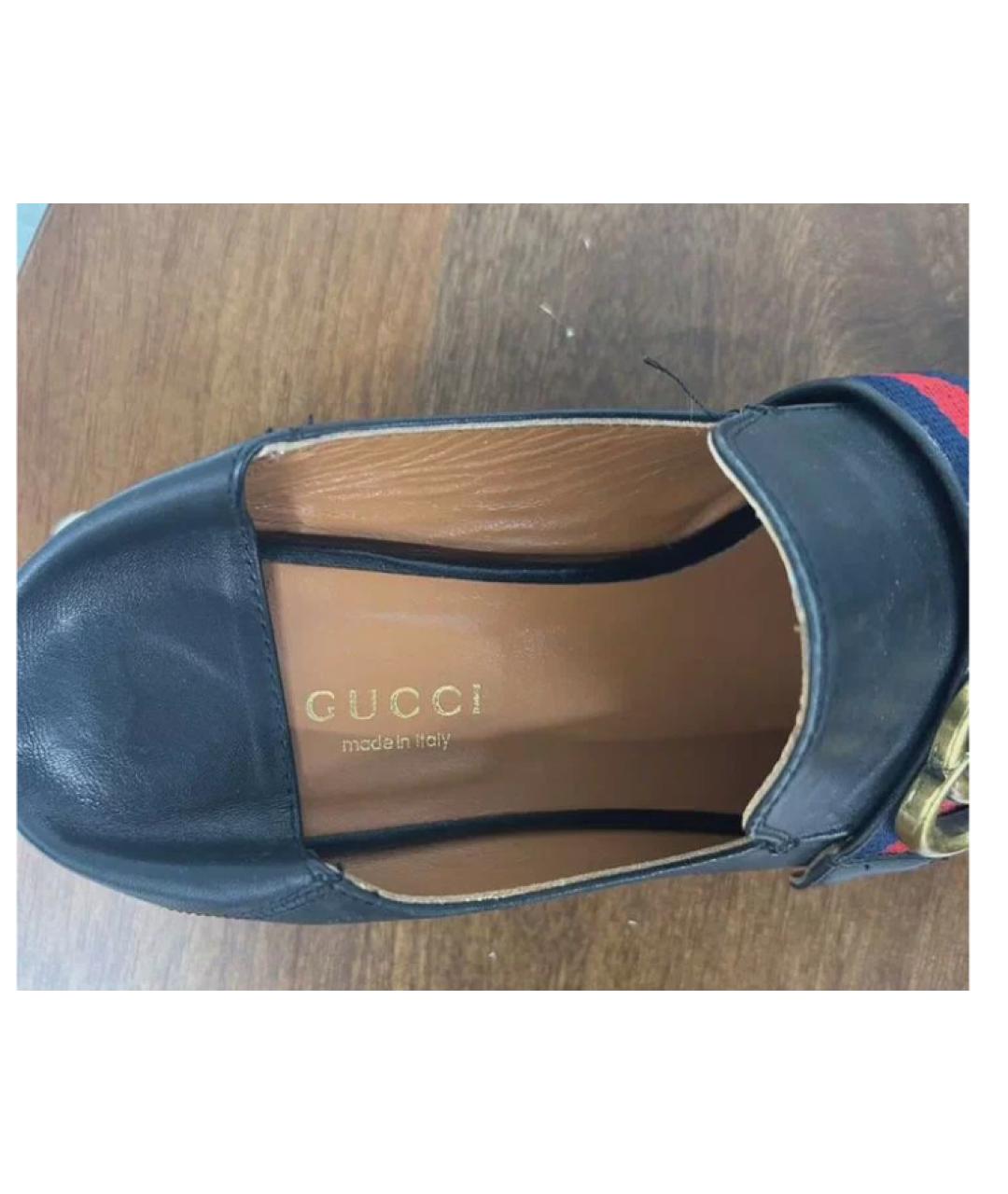 GUCCI Черные кожаные лоферы, фото 5