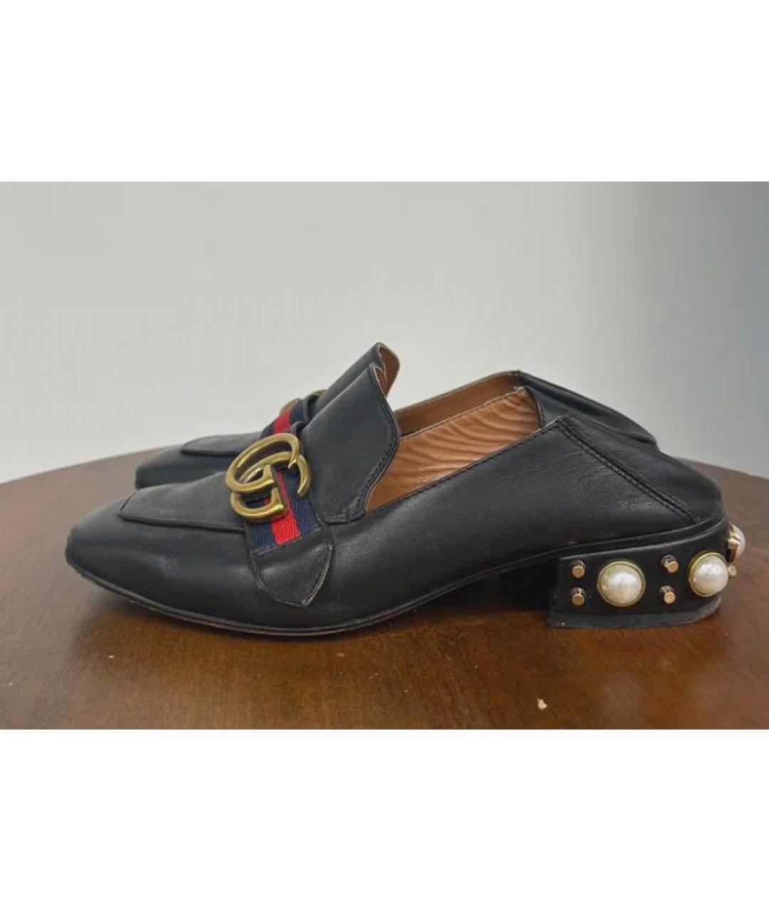 GUCCI Черные кожаные лоферы, фото 6