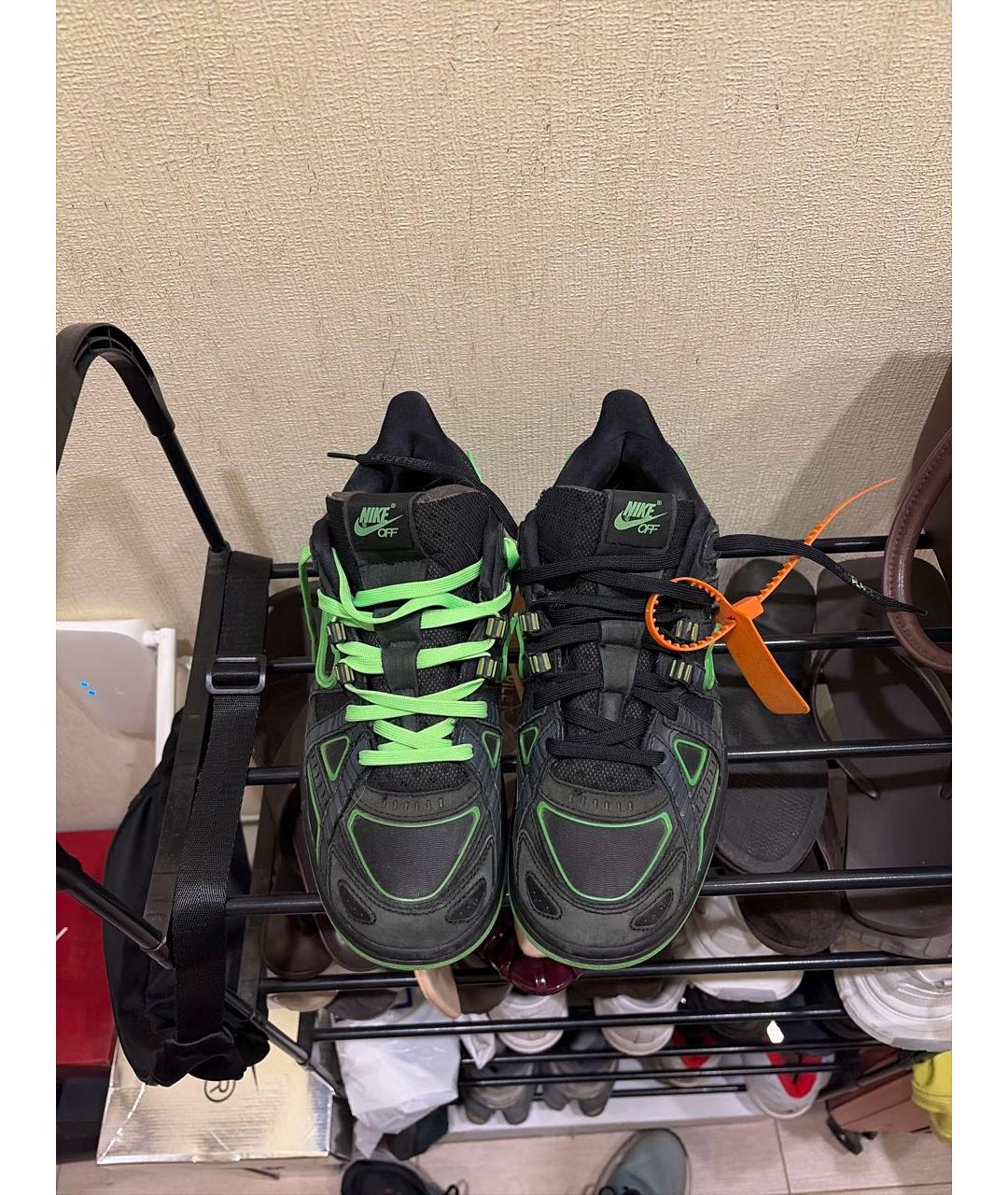 NIKE X OFF-WHITE Черные замшевые низкие кроссовки / кеды, фото 2
