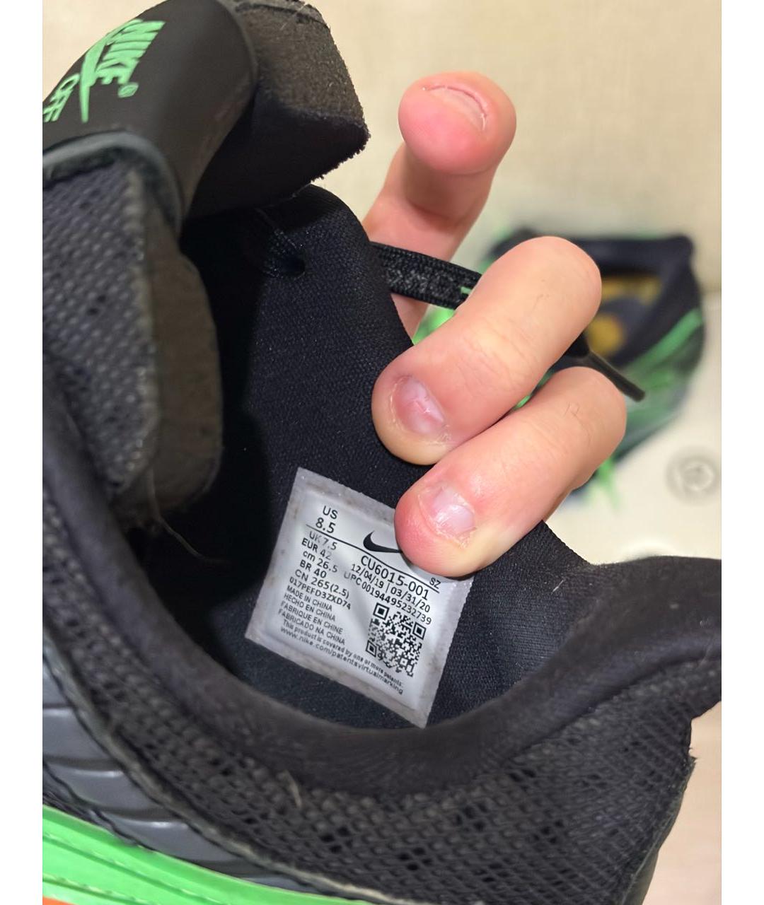 NIKE X OFF-WHITE Черные замшевые низкие кроссовки / кеды, фото 5
