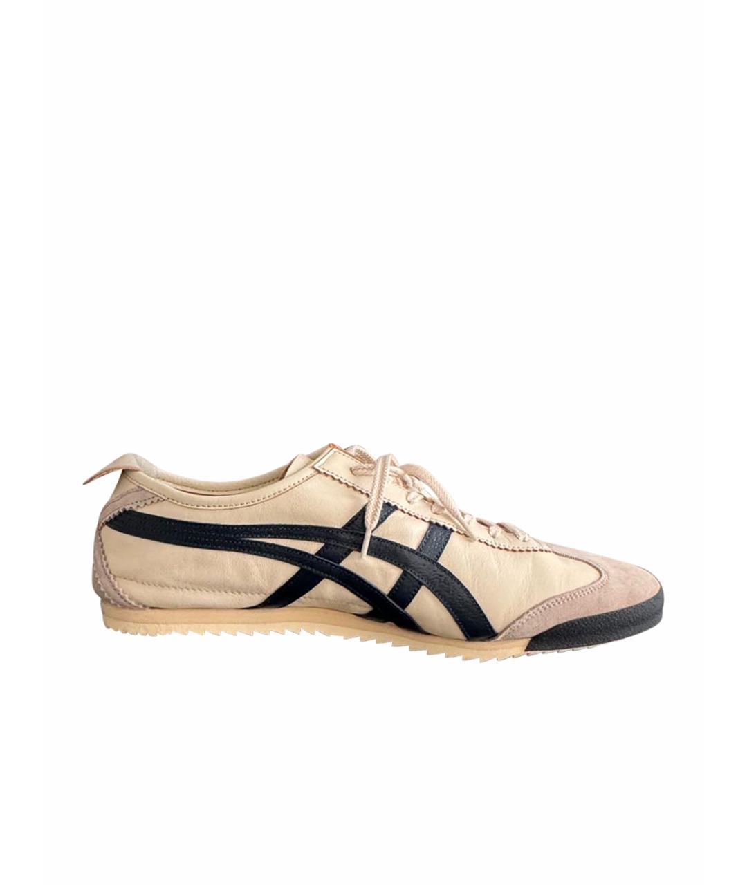 ONITSUKA TIGER Белые кожаные низкие кроссовки / кеды, фото 1