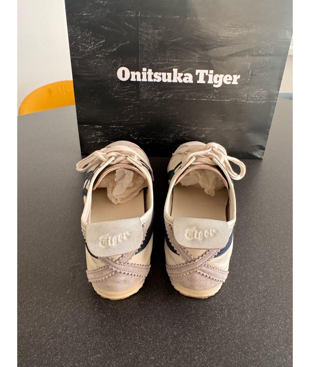 ONITSUKA TIGER Белые кожаные низкие кроссовки / кеды, фото 4