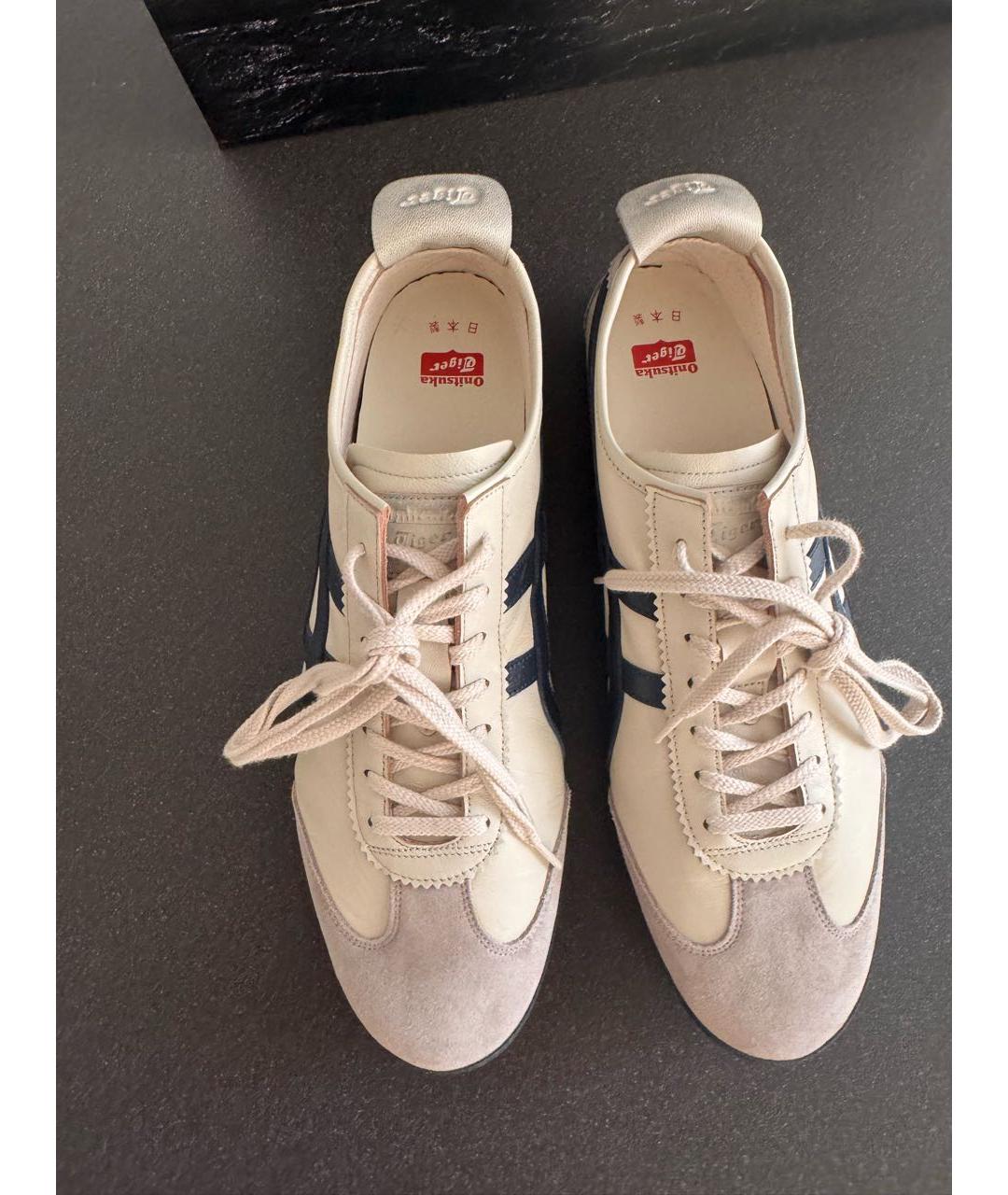 ONITSUKA TIGER Белые кожаные низкие кроссовки / кеды, фото 2
