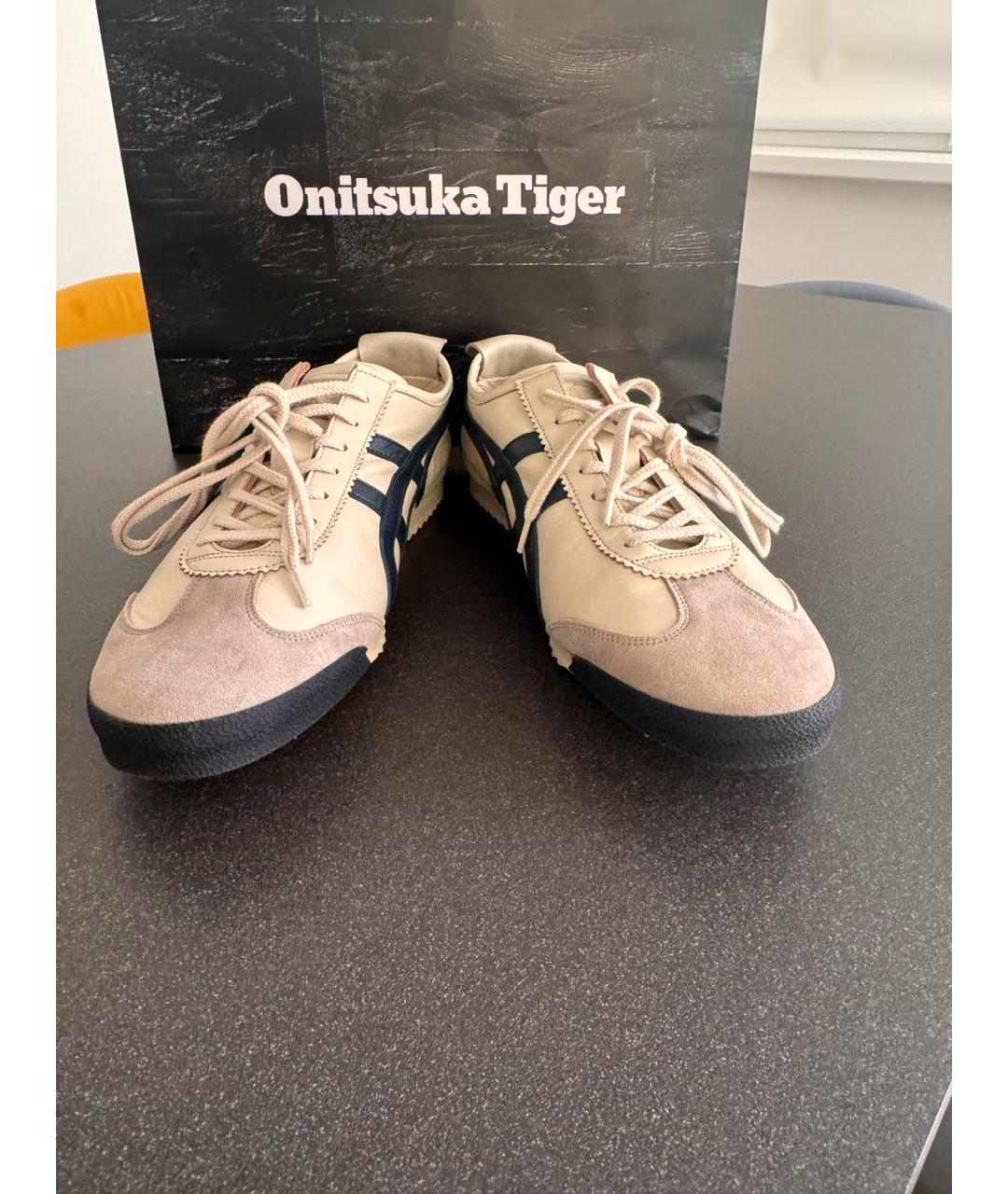 ONITSUKA TIGER Белые кожаные низкие кроссовки / кеды, фото 6