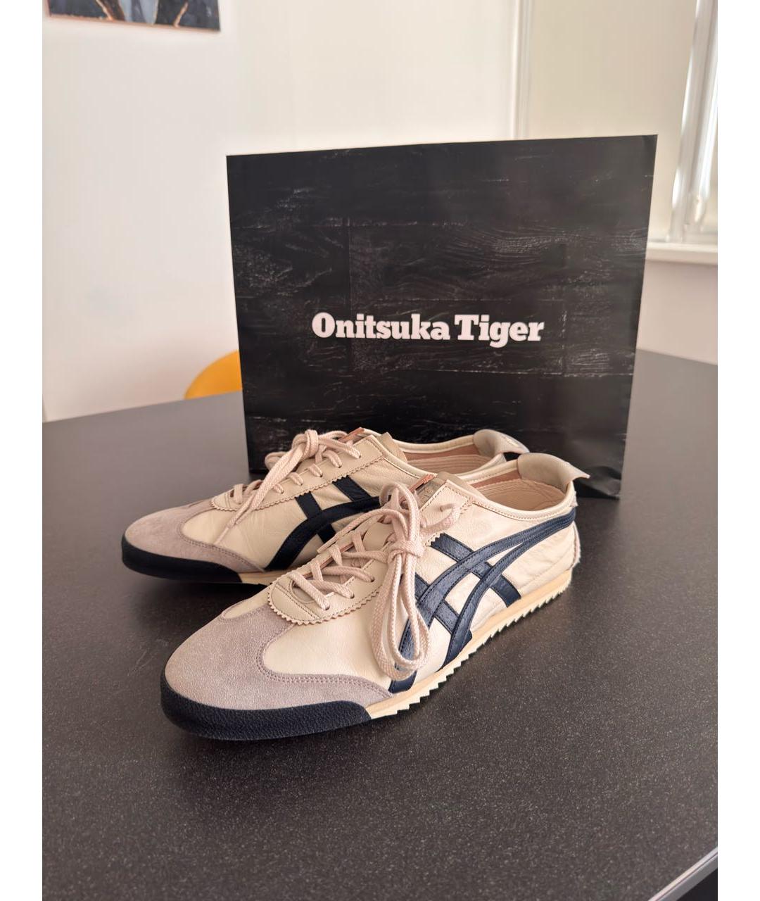 ONITSUKA TIGER Белые кожаные низкие кроссовки / кеды, фото 5