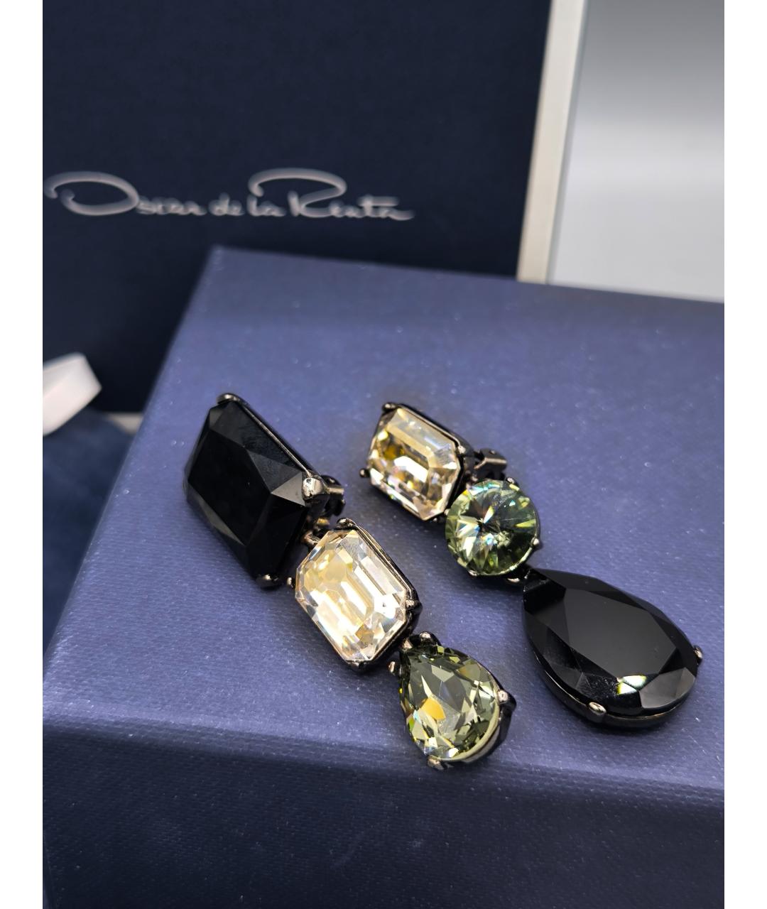 OSCAR DE LA RENTA Черные металлические серьги, фото 4