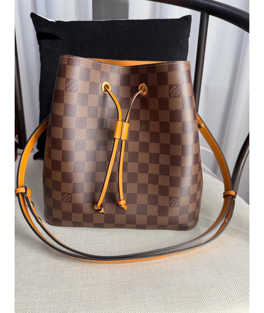 LOUIS VUITTON Коричневая сумка тоут из искусственной кожи, фото 6