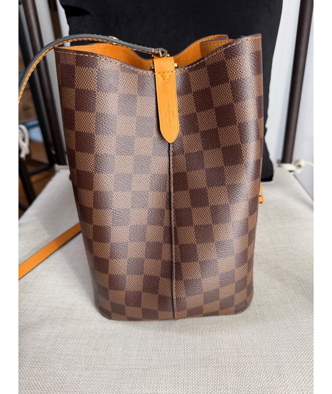 LOUIS VUITTON Коричневая сумка тоут из искусственной кожи, фото 5