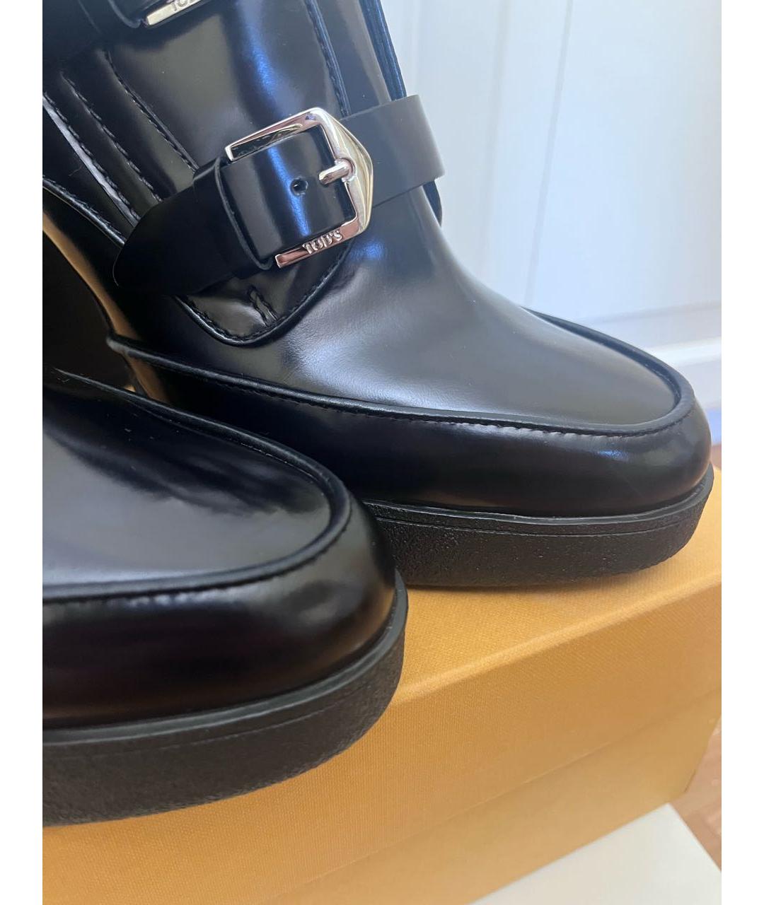 TOD'S Черные кожаные ботильоны, фото 5