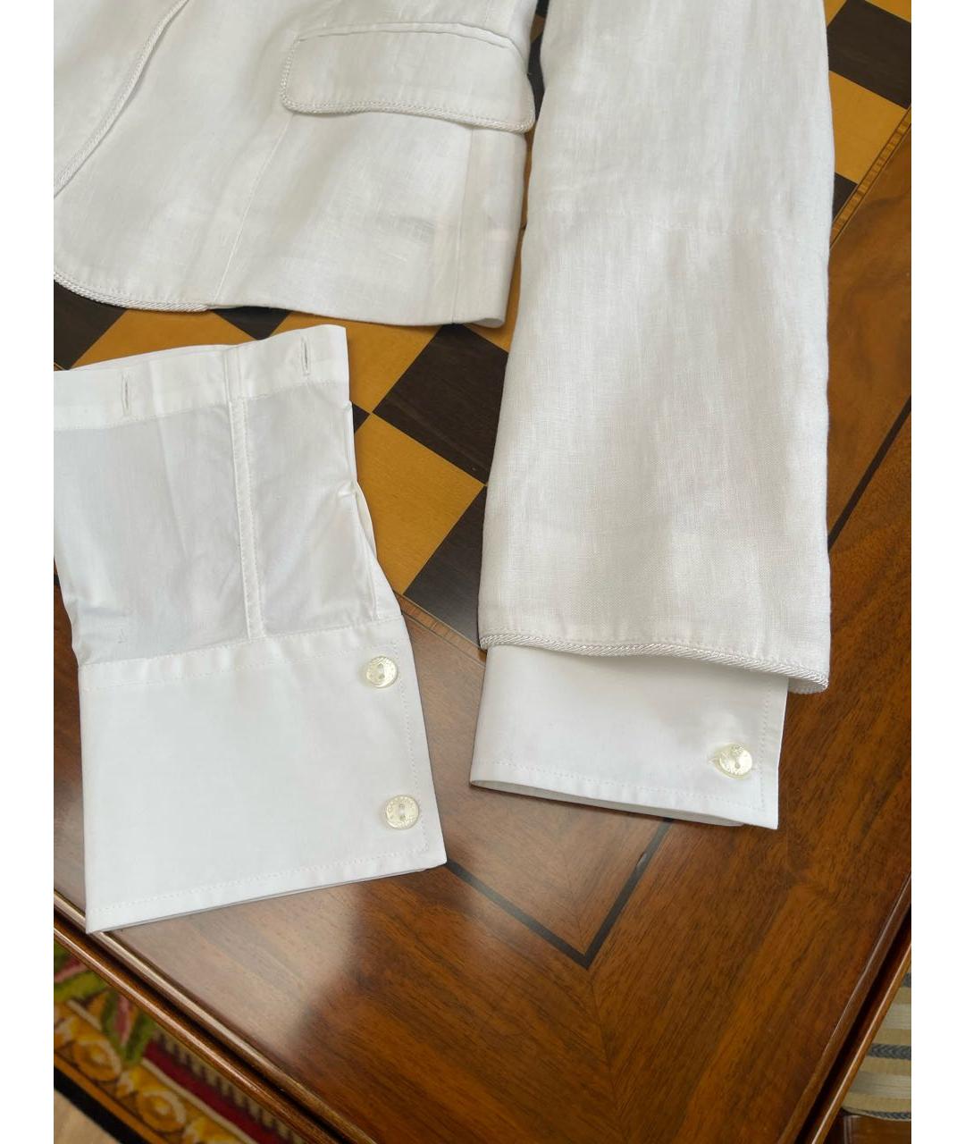 DOLCE&GABBANA Белый льняной костюм с брюками, фото 5
