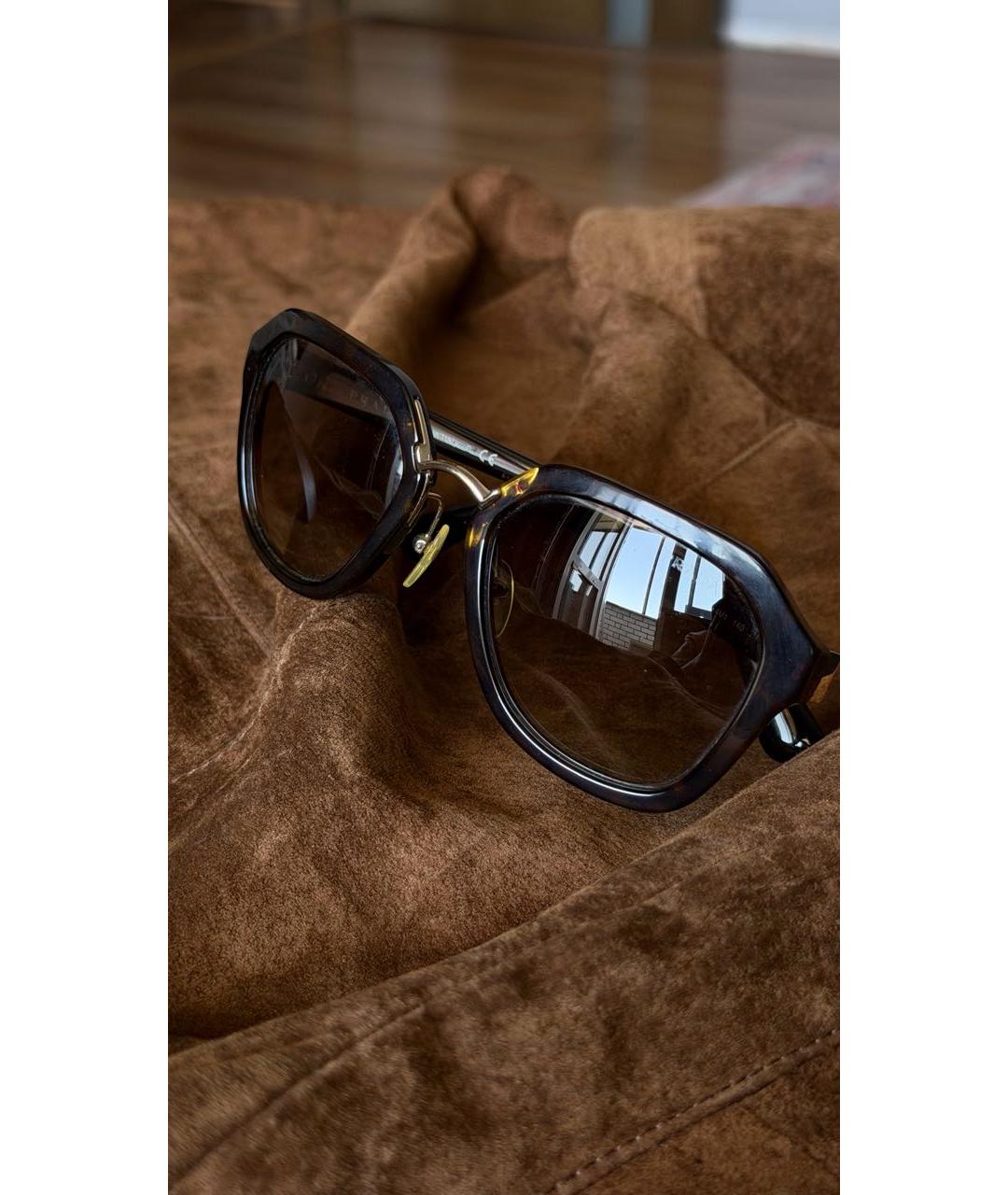 PRADA Коричневые пластиковые солнцезащитные очки, фото 3