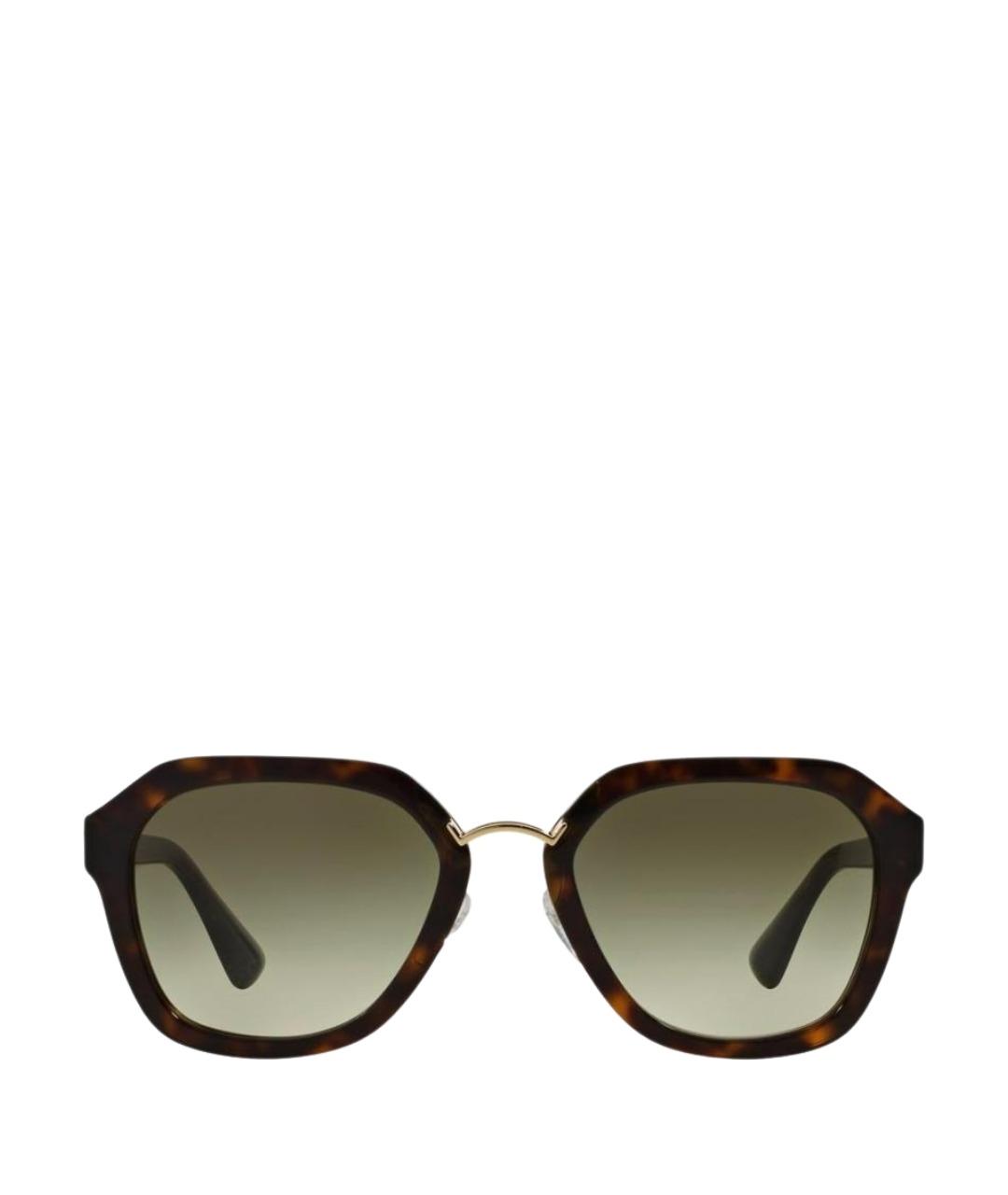 PRADA Коричневые пластиковые солнцезащитные очки, фото 1