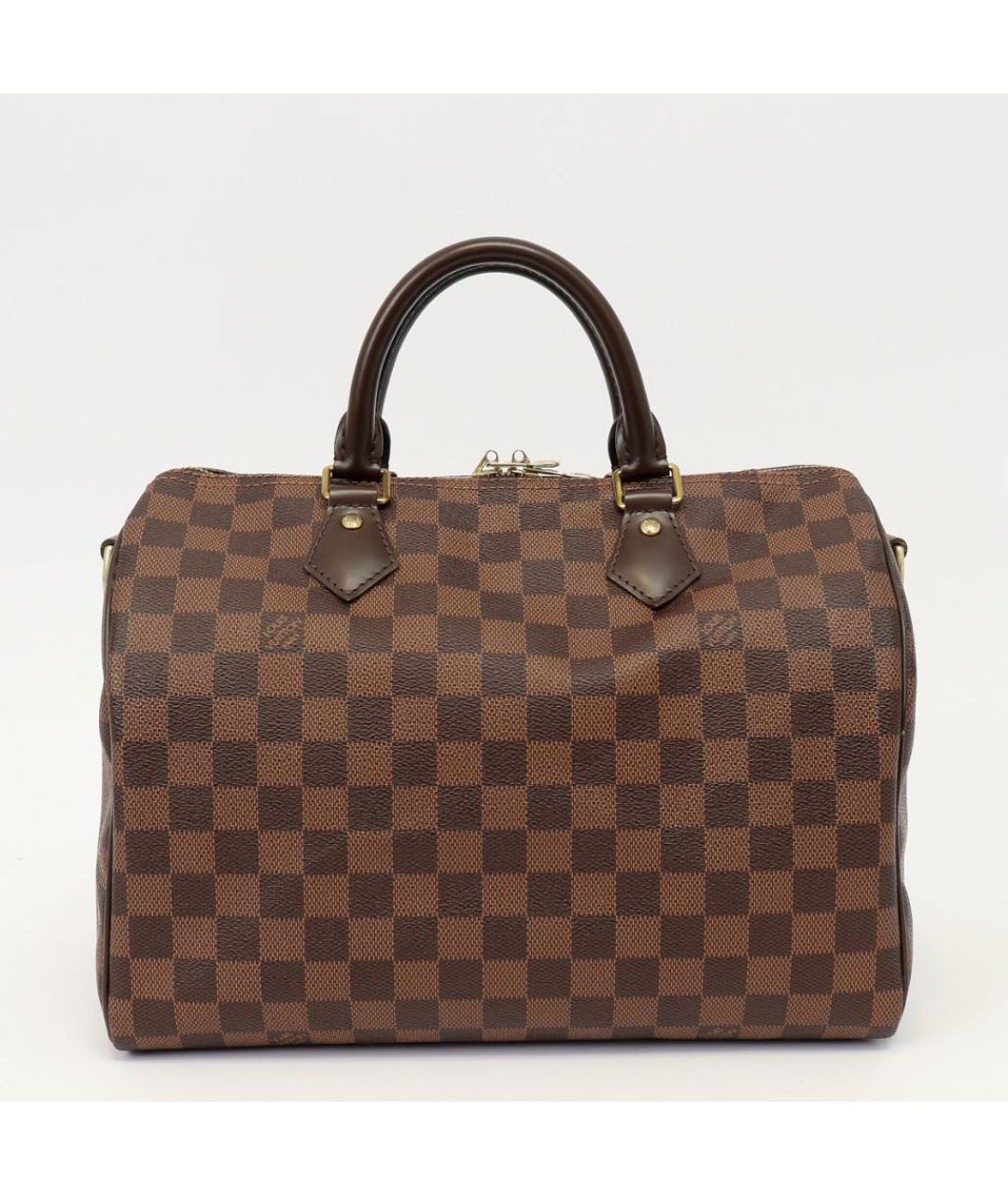 LOUIS VUITTON Коричневая сумка с короткими ручками из канвы, фото 6