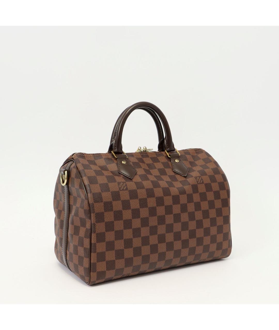 LOUIS VUITTON Коричневая сумка с короткими ручками из канвы, фото 2