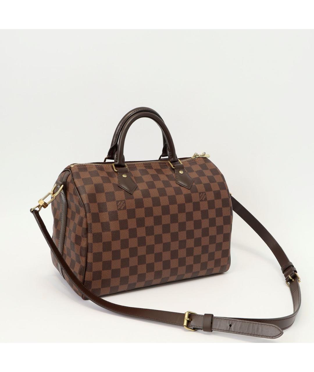 LOUIS VUITTON Коричневая сумка с короткими ручками из канвы, фото 3