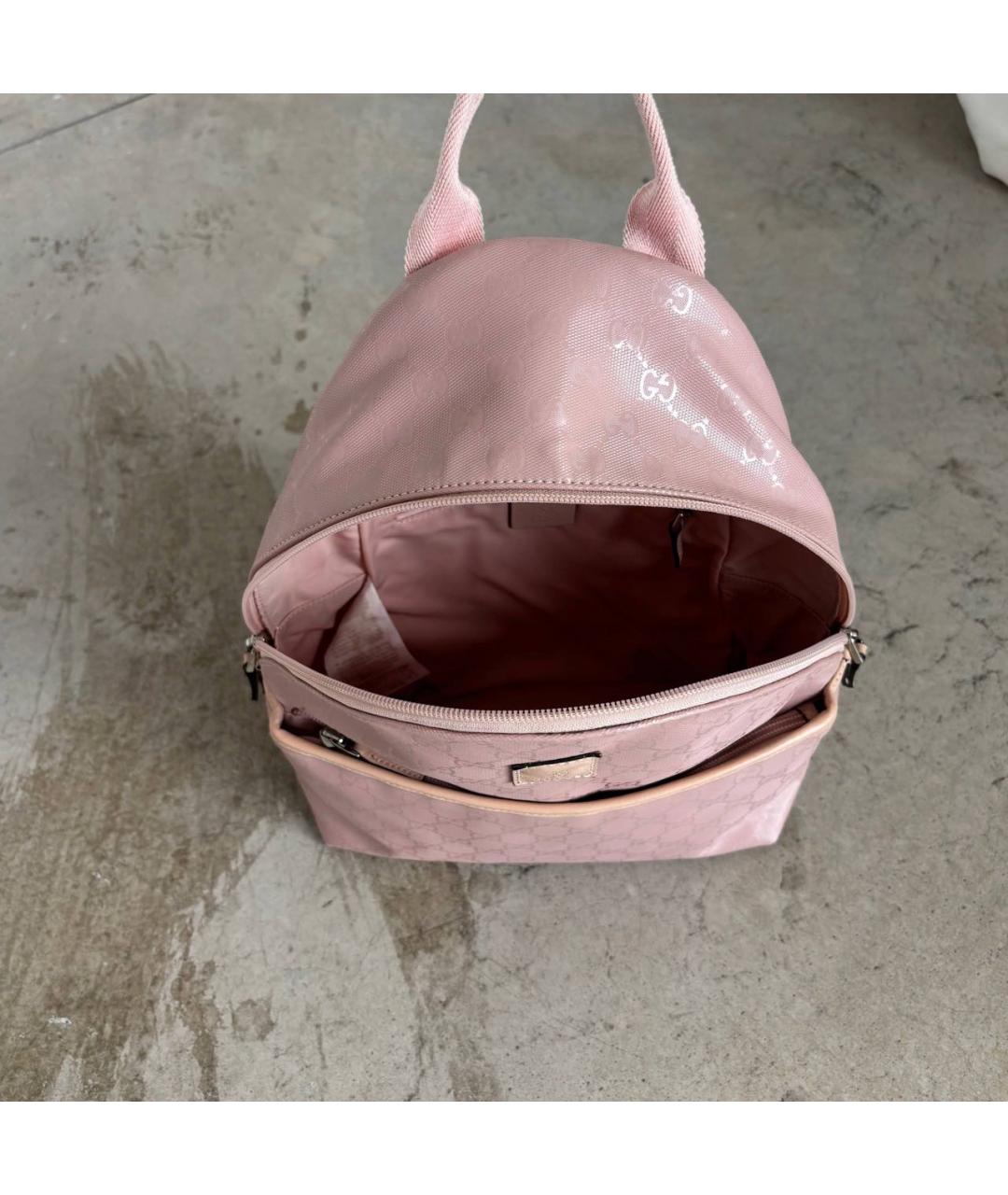 GUCCI Розовый кожаный рюкзак, фото 8