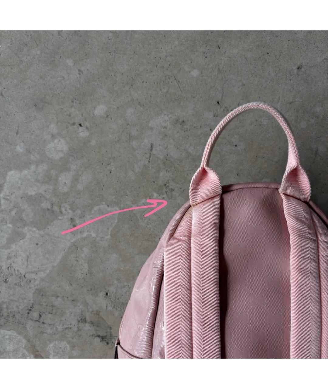 GUCCI Розовый кожаный рюкзак, фото 6