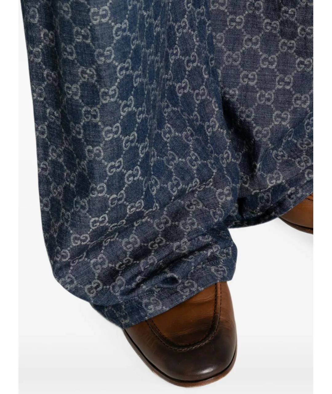GUCCI Синие хлопковые прямые джинсы, фото 4