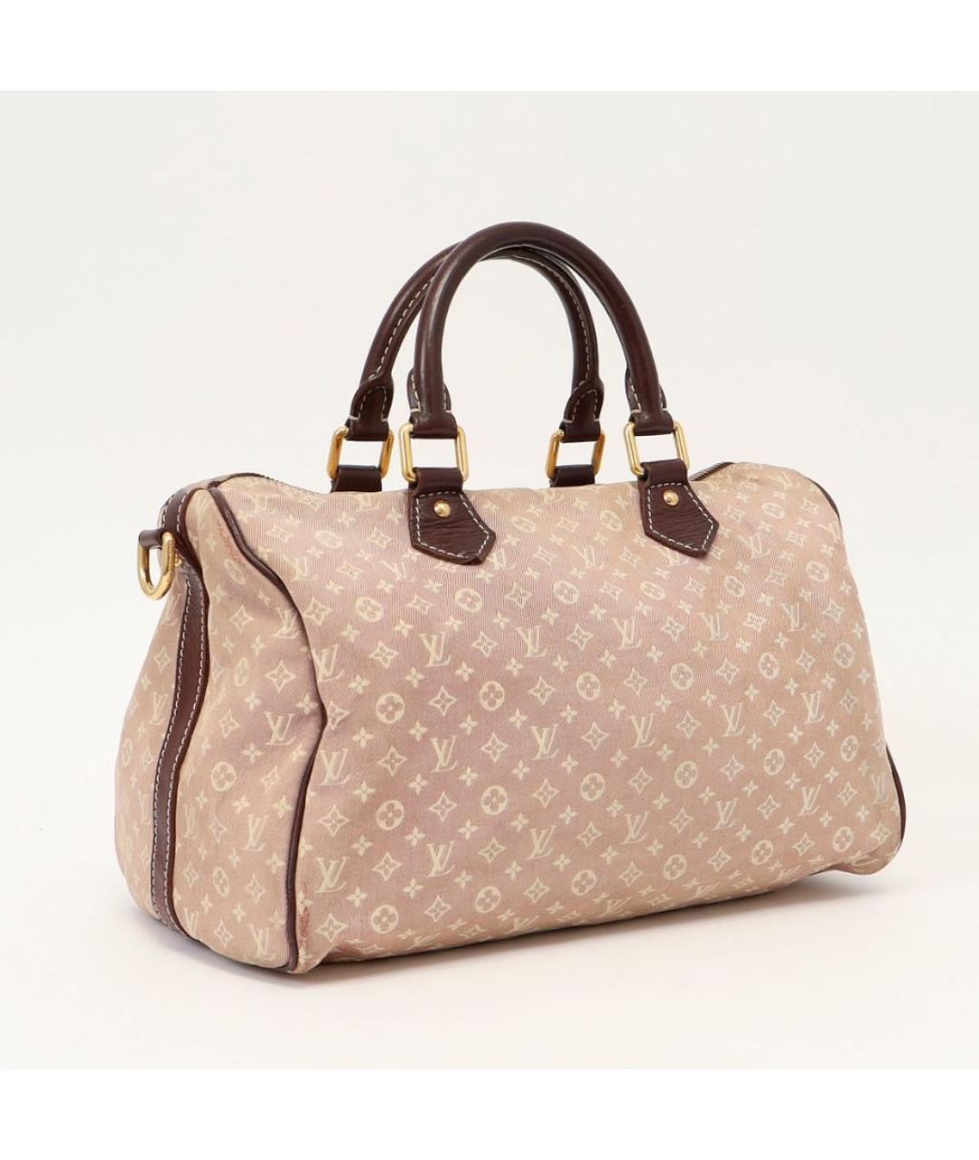 LOUIS VUITTON Коричневая тканевая сумка с короткими ручками, фото 2