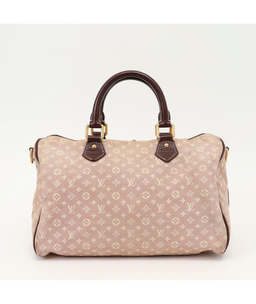 LOUIS VUITTON Коричневая тканевая сумка с короткими ручками, фото 7