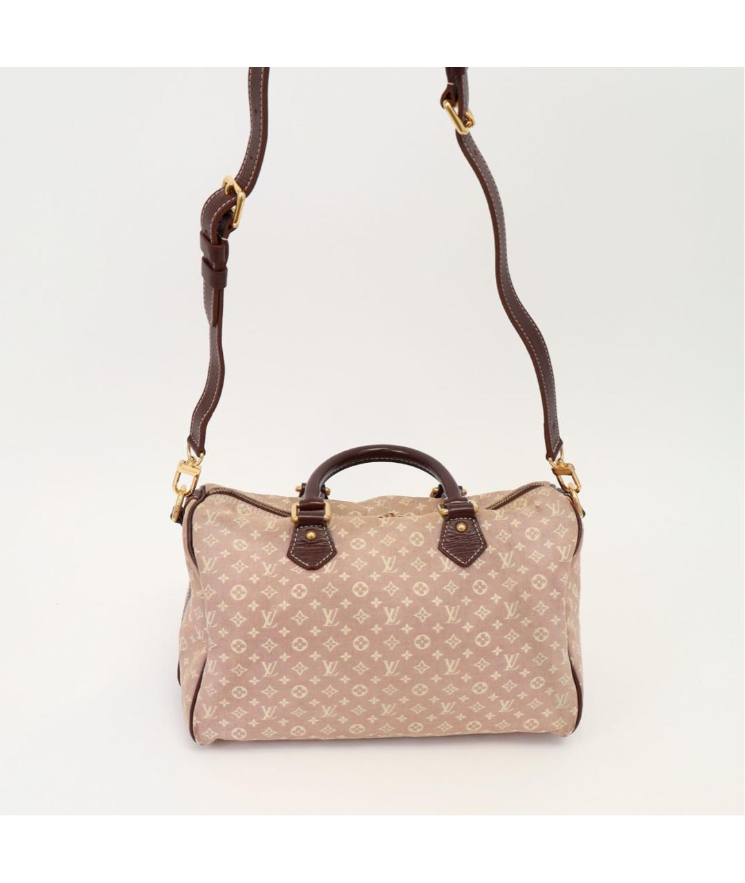 LOUIS VUITTON Коричневая тканевая сумка с короткими ручками, фото 4