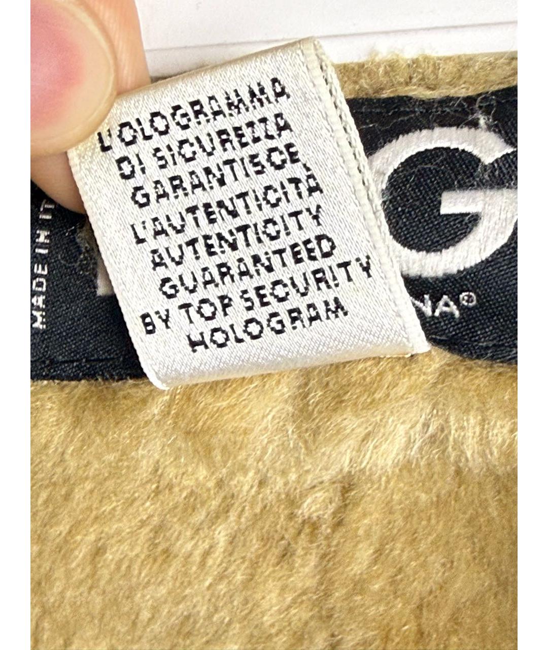 DOLCE&GABBANA Бежевая кожаная дубленка, фото 5