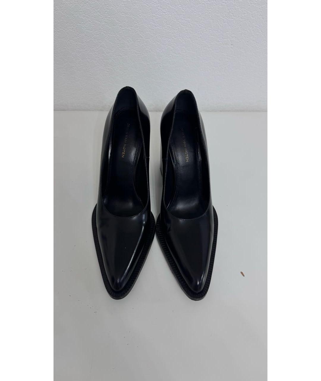 DRIES VAN NOTEN Черные кожаные туфли, фото 2