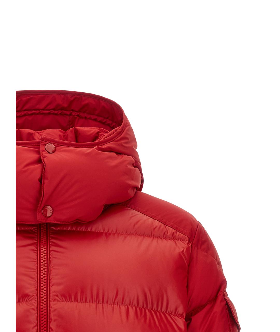 MONCLER Красный полиэстеровый пуховик, фото 3