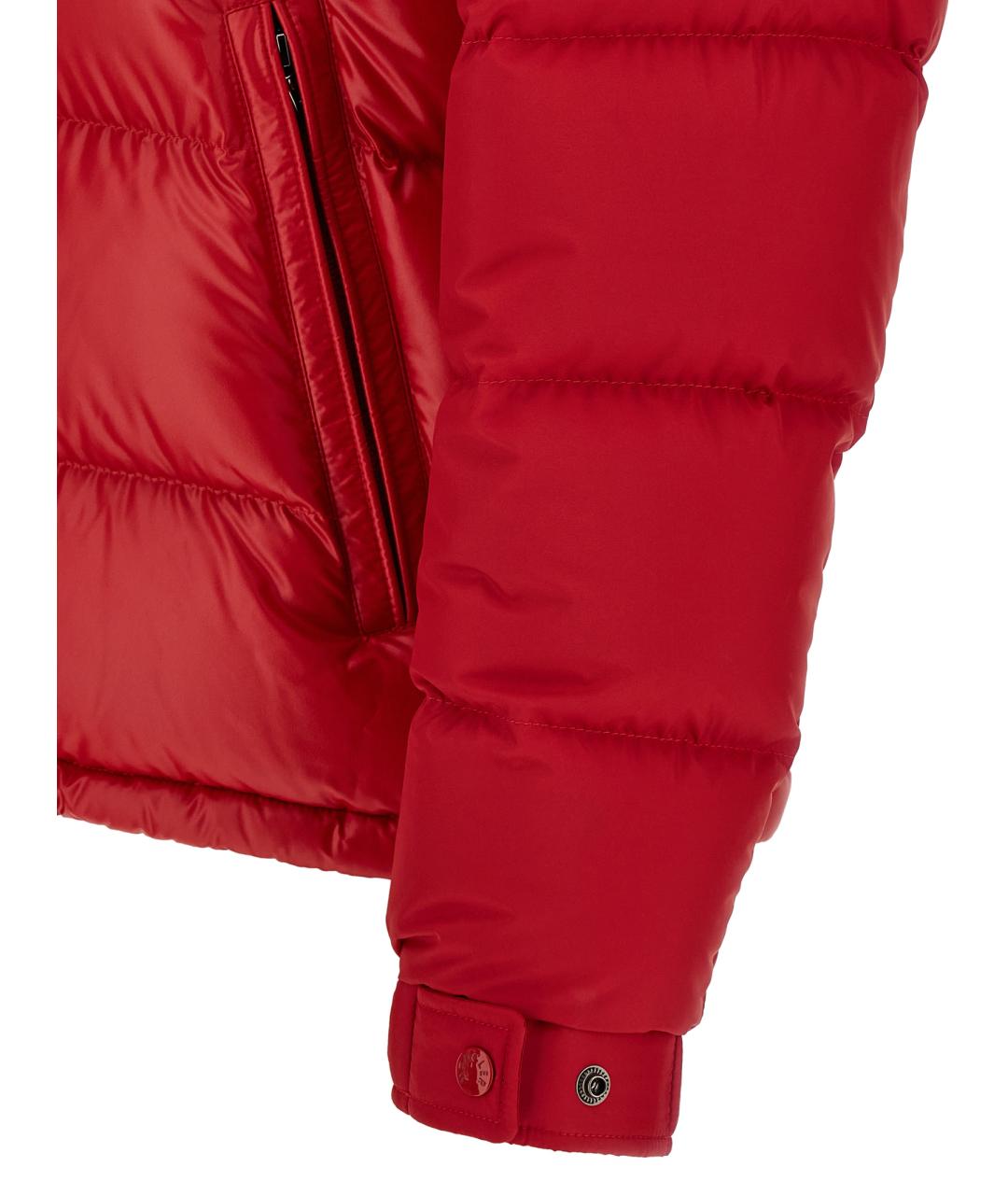 MONCLER Красный полиэстеровый пуховик, фото 4