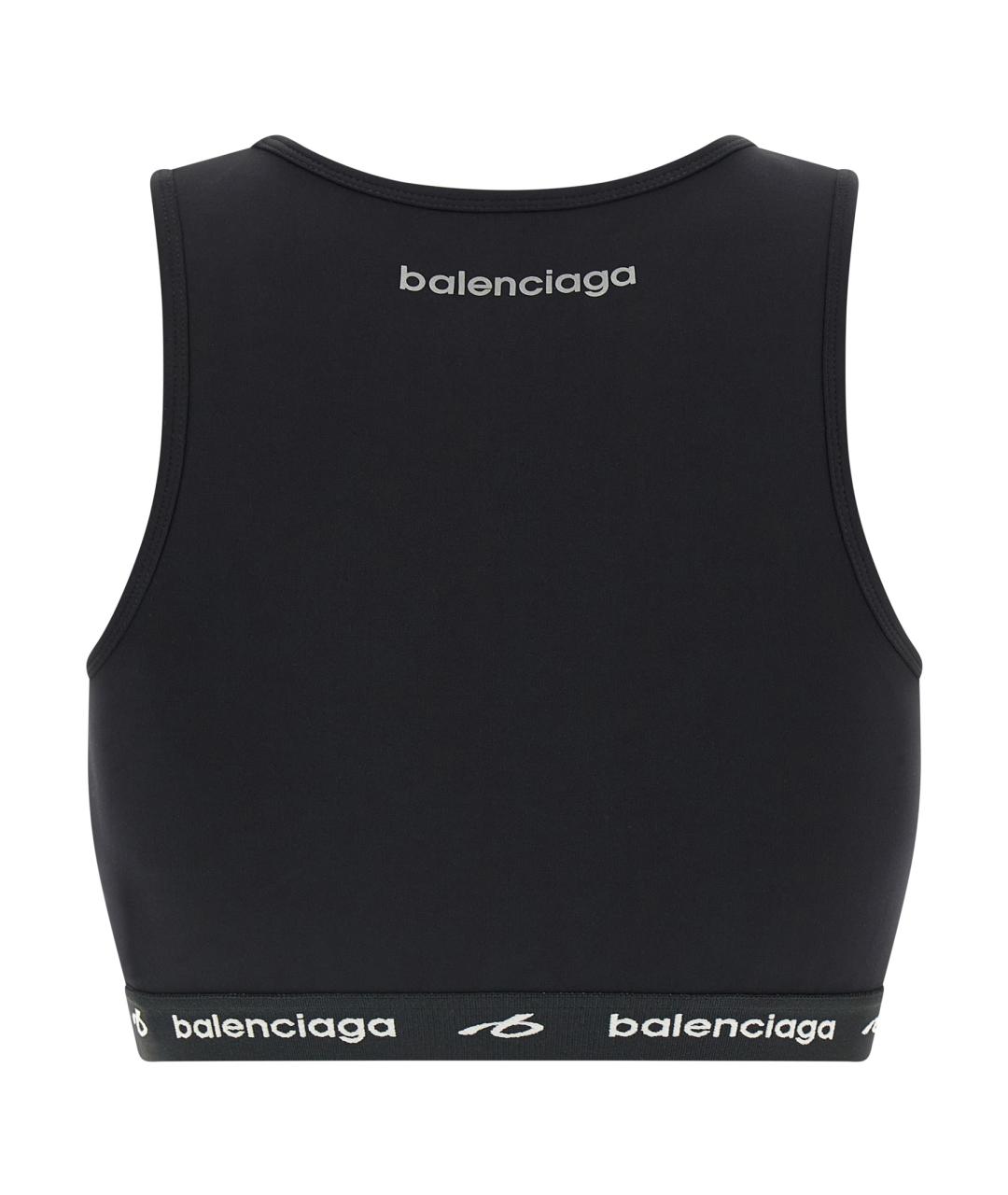 BALENCIAGA Черная полиамидовая майка, фото 2