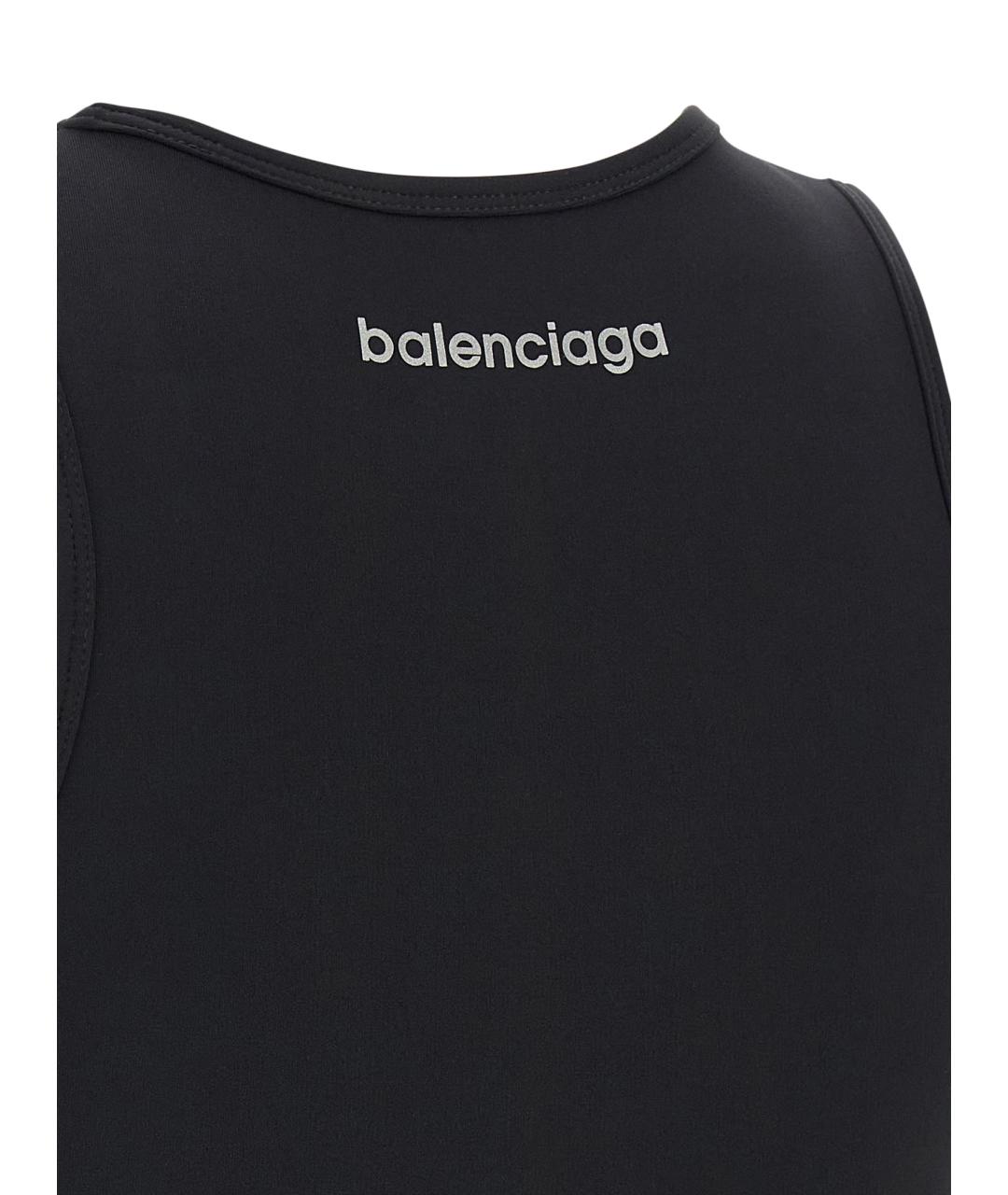 BALENCIAGA Черная полиамидовая майка, фото 4